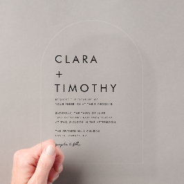 Minimale klassische Schrift moderne Hochzeitseinla Acryleinladungen