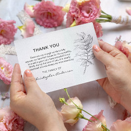 Minimale klassische Schwarz-Weiß-Beerdigung Dankeskarte