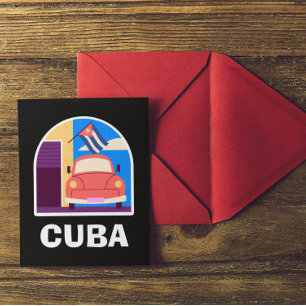 Minimale Kuba-Insel-Retro-Reise Postkarte