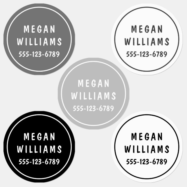 Minimale kundenspezifische moderne Personalisierte Etiketten (Gruppe)