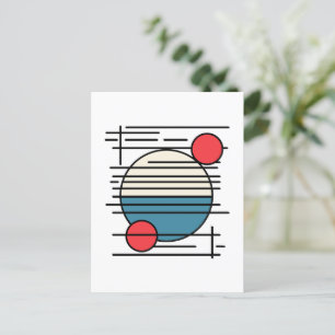 Minimale Kunst von Linien und Drei Kreise Postkarte