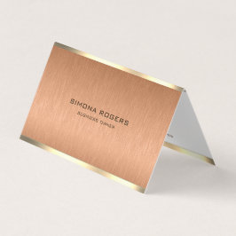 Minimale Kupferbraun- und goldene Metallstruktur Visitenkarten
