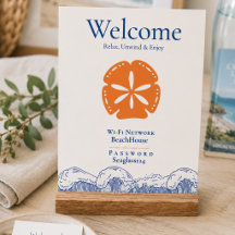 Minimale Küsten-Sand-Dollar-WiFi-Beschilderung für