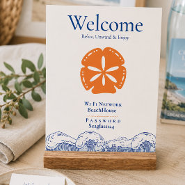 Minimale Küsten-Sand-Dollar-WiFi-Beschilderung für Acrylschild