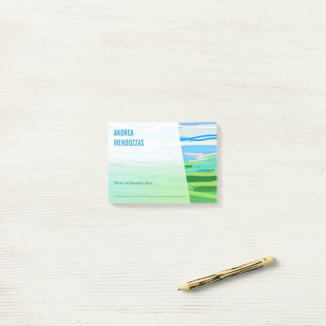 Minimale Landschaftskunst  Post-it Klebezettel (Auf Schreibtisch)