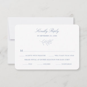 Minimale Laurel-Hochzeits-RSVP-Antwortkarte K310 RSVP Karte