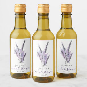 Minimale Lavendel Brautparty Mini Weinkarte Weinetikett