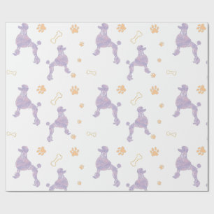 Minimale Lavendel-Pudel-Silhouette Geschenkverpack Geschenkpapier