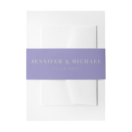 Minimale Lavendel-Silber-Hochzeit des Monogramms Einladungsbanderole