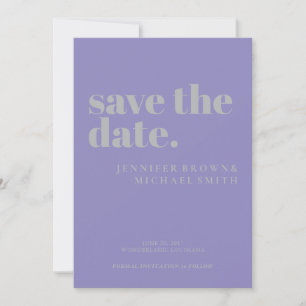 Minimale Lavendel-Silber-Hochzeitsfotografie Kalli Save The Date