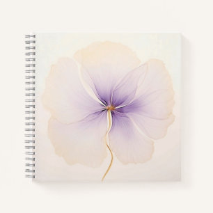 Minimale lavendelfarbene Aquarell-Blumen-Spirale Notizbuch