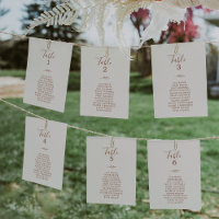 Minimale Leaf Boho Cream Hanging Seating Chart Car