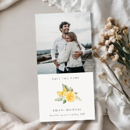 Minimale Lemon Botanisches Foto Save the Date Kart Dankeskarte