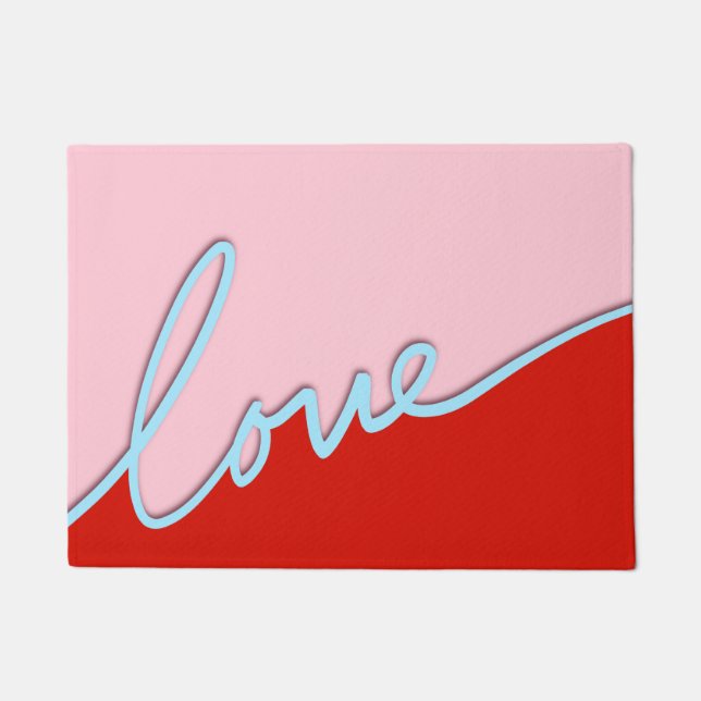 Minimale Liebe Script Valentines Coir Fußmatte (Vorderseite)