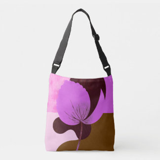 Minimale lila Blumen-Tasche – Moderne Blumendesign Tragetaschen Mit Langen Trägern