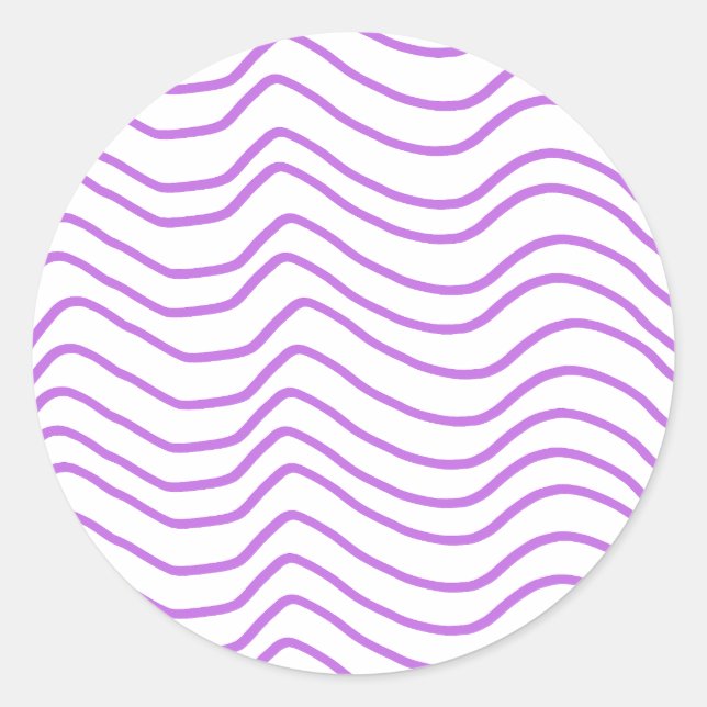 Minimale Lila Rundkleber für die Wavy Line Runder Aufkleber (Vorderseite)