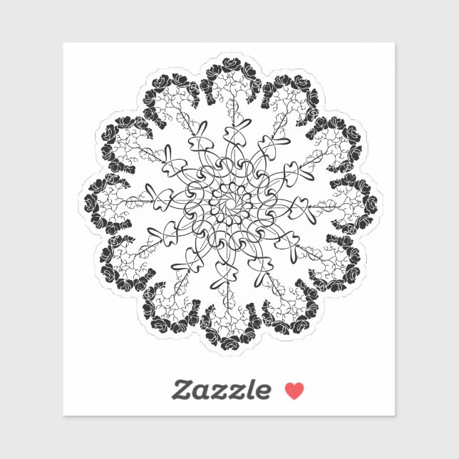 Minimale Line Art Blume - ästhetische Aufkleber (Blatt)