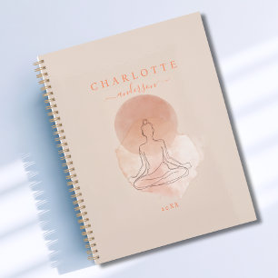 Minimale Line-Art-Meditationsfrau Planer
