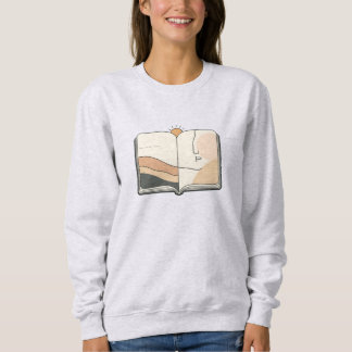 Minimale Line-Art-Notizbuch & Sonne – Moderne Abst Sweatshirt