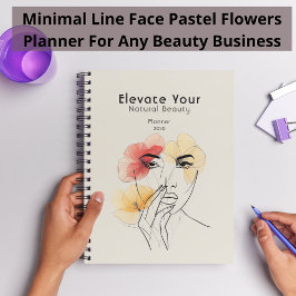 Minimale Line Face Pink Blume Schönheit Business Planer