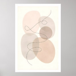 Minimale Linien- und Form-Abstrakte Moderne Neutra Poster