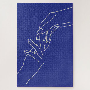 Minimale Linienkunst Hände Abstrakte Moderne Blaue