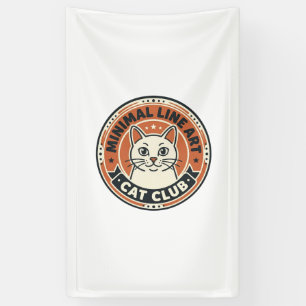 Minimale Linienkunst Katze Katzenliebhaber-Geschen Banner