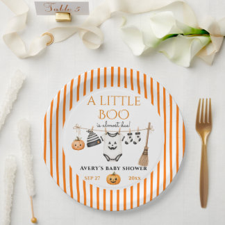 Minimale Little Boo Halloween-Baby-Party Pappteller