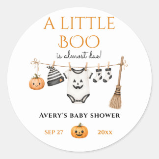 Minimale Little Boo Halloween-Baby-Party Runder Aufkleber
