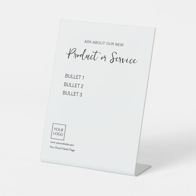 Minimale Logo-Geschäftsunterschrift Sockelschild (Vorderseite)