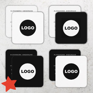 Minimale Logo Social Media Schwarz Fett Quadratische Visitenkarte