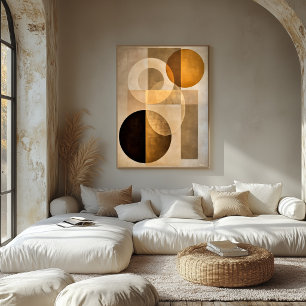 Minimale Luxus-Art-Deco-Geometrie-Abstrakt-Beige Poster