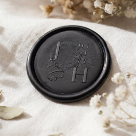 Minimale Luxus-Hochzeitsmonogramm-Initialen Wachssiegel Selbstklebend