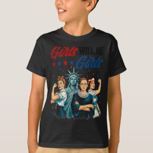 Minimale Mädchen werden patriotische feministische T-Shirt