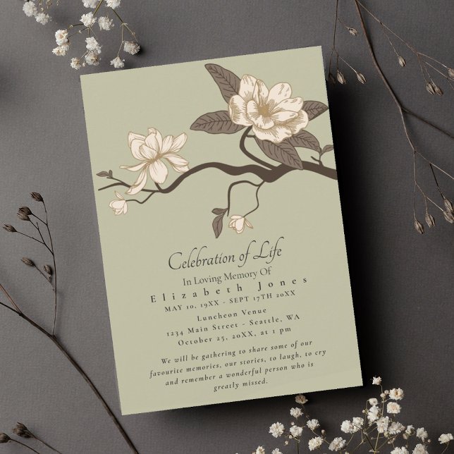 Minimale Magnolia-Feier zur Beerdigung des Lebens (Von Creator hochgeladen)