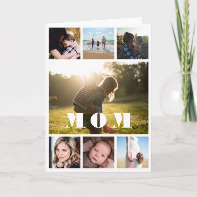 Minimale Mama Collage Mother's Day Foto Karte (Vorderseite)