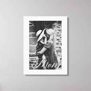 Minimale Mama Script Schwarz & Weiß Foto Keepake Leinwanddruck