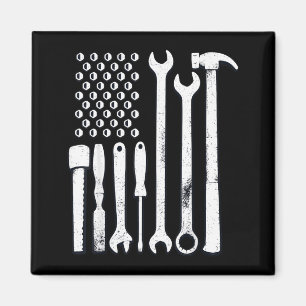 Minimale Mechaniker-Werkzeuge Amerikanische Flagge Magnet
