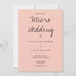 Minimale Mikro-Hochzeitpink-Schwarztypografie