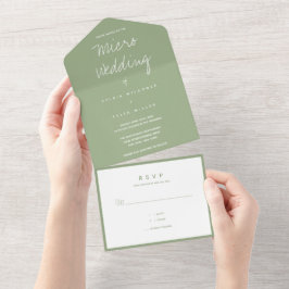 Minimale Mikro-Hochzeitssage All In One Einladung