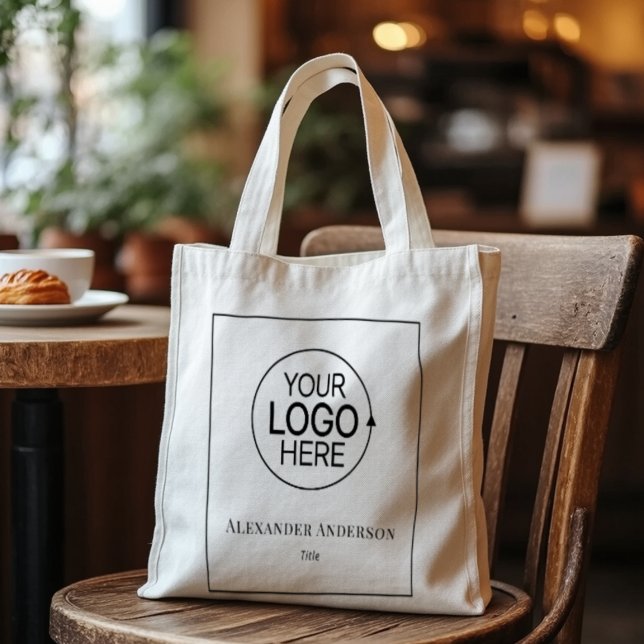 Minimale minimale moderne Typografie-Grenze Tragetasche (Business Logo Minimal Modern Typography Border Tote Bag)