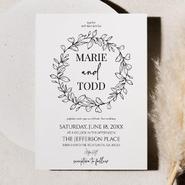 Minimale Minimalistische Zweigstelle und Leaf-Kran Einladung