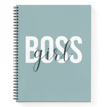 Minimale Mint-Boss-Girl-Notizbuchhülle
