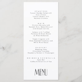 Minimale moderne Art Deco Typografie Hochzeit Menükarte