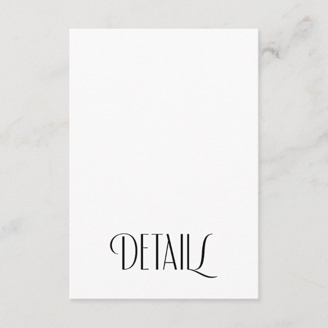Minimale moderne Art Deco Typografie Hochzeiten De Begleitkarte (Vorderseite)