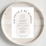 Minimale moderne Bogenhochzeit Menükarte<br><div class="desc">Chic minimale moderne Hochzeitsmenü mit "Eat Drink & Be Verheiratet" in eleganter Serifentypografie,  Ihre Speisekarte in einem leichten Taupe-Rahmen und Ihre Namen und Hochzeitsdatum in einfacher Typografie.</div>