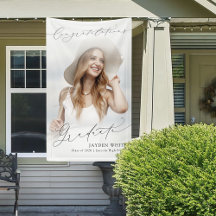 Minimale Moderne Chic Script Foto Graduation Party