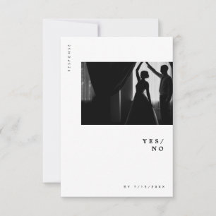 Minimale moderne Chic-Typografie-Foto-Hochzeit RSVP Karte