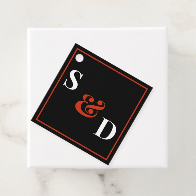 Minimale moderne editierbare Hochzeit Geschenkanhänger (Beispiel)