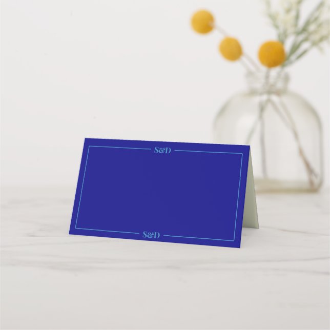 Minimale moderne editierbare Hochzeit Platzkarte (Vorderseite)